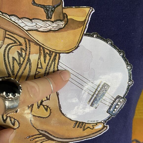 Vintage 1980 Devknit “Love That Country Music” Single Stitch Graphic Tee. Small. - Picture 16 of 16